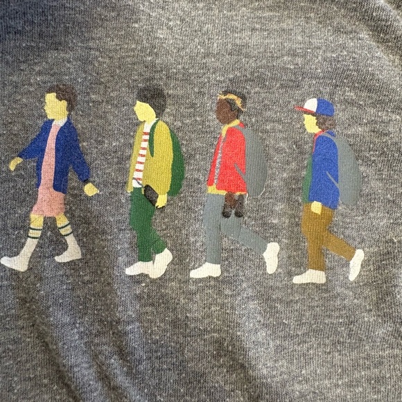 Stranger Things Netflix graphic gray & red 3/4 sleeve t-shirt Tee size large - Picture 6 of 8